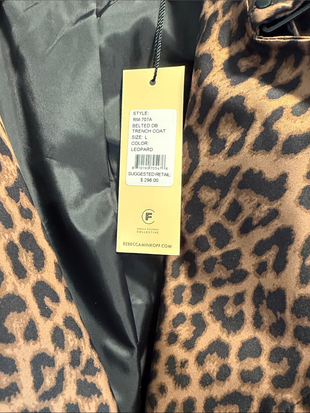 Rebecca Minkoff Leopard Print Trench Coat - Brown and Black - Picture 2 of 15